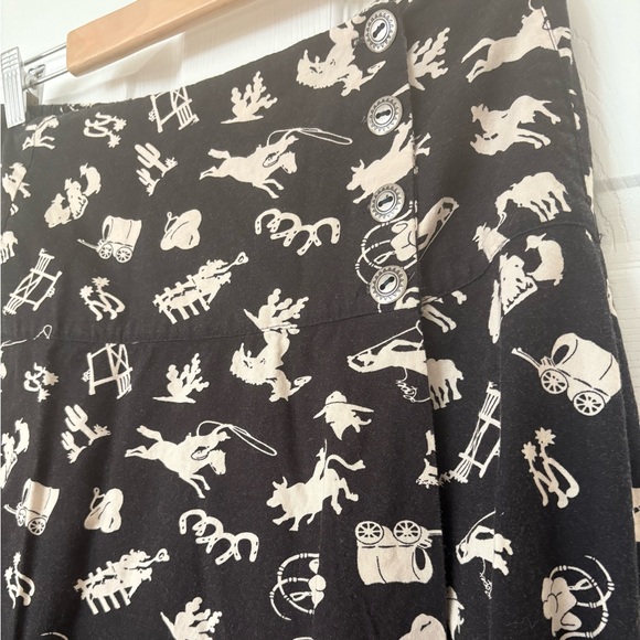 Roper Black and white Cowboy Patterned Maxi Skirt - Picture 2 of 5